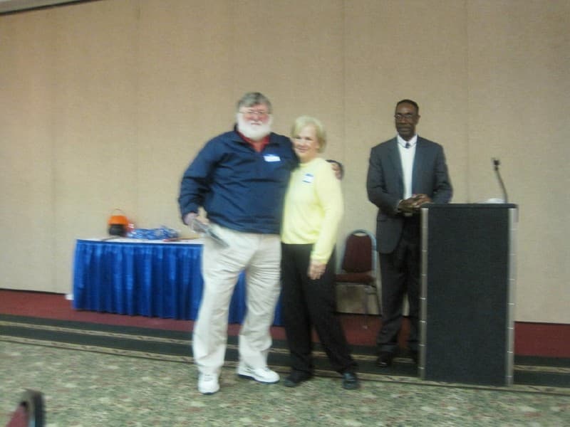 Bob and Deb Hartness accept an award